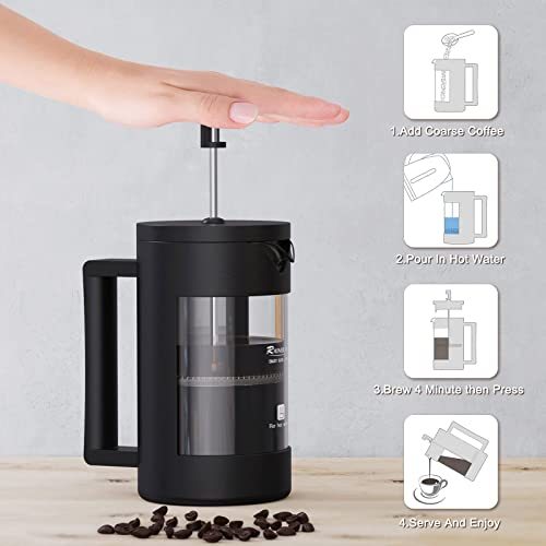 French Press Coffee Maker, BPA-Free, 12oz & 21oz, Rust-Free