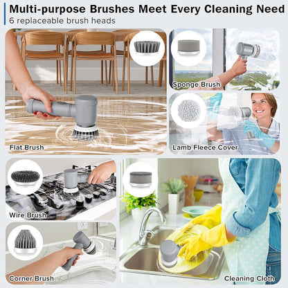 Rechargeable Electric Spin Scrubber, Cordless Turbo Cleaner