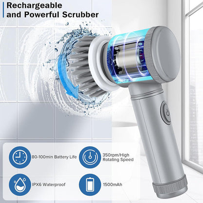 Rechargeable Electric Spin Scrubber, Cordless Turbo Cleaner