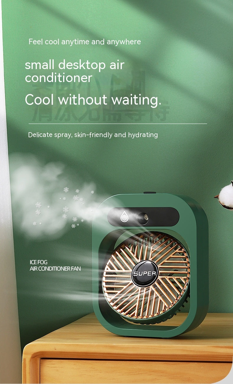 Portable USB Rechargeable Misting Fan – 3-Speed Air Cooler & Humidifier for Ultimate Cooling