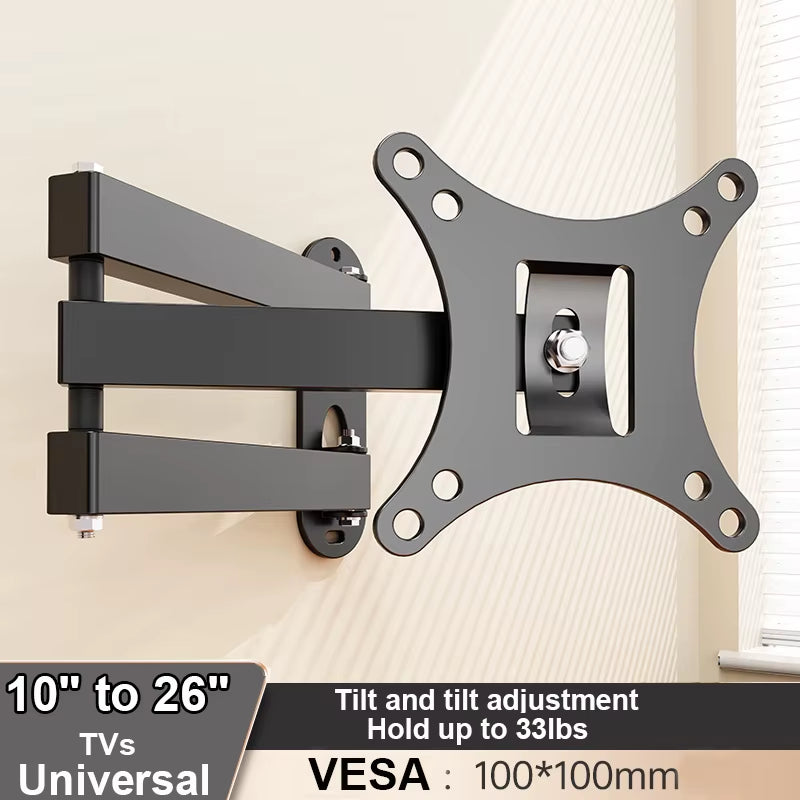 Full Motion TV Wall Mount for 10-32 Inch Flat & Curved 