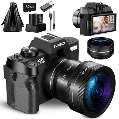 Compact 4K Digital Camera Vlogging & Photography