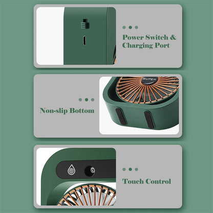 Portable USB Rechargeable Misting Fan – 3-Speed Air Cooler & Humidifier for Ultimate Cooling