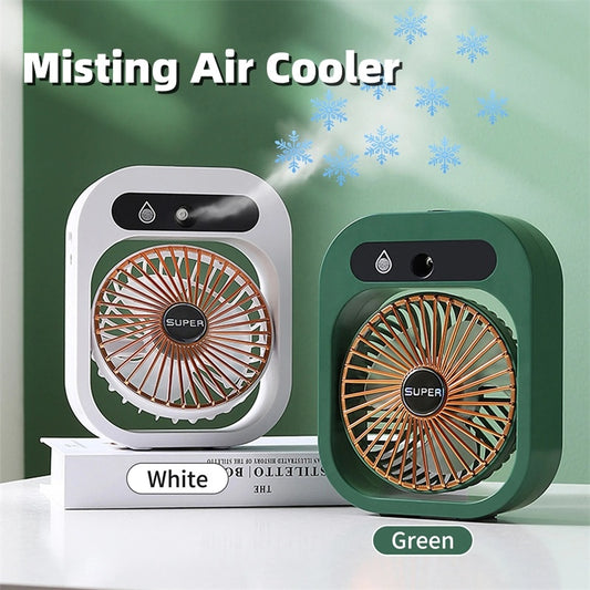 Portable USB Rechargeable Misting Fan – 3-Speed Air Cooler & Humidifier for Ultimate Cooling