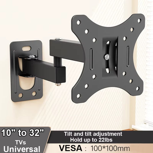 Full Motion TV Wall Mount for 10-32 Inch Flat & Curved 