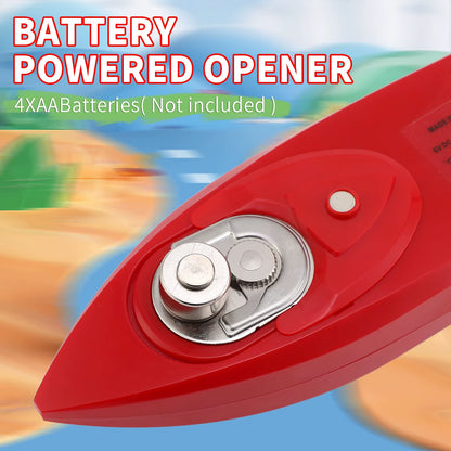 Electric Can Opener Battery-Powered Easy Smooth Edge