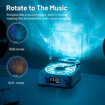 Retro Turntable Speaker – Bluetooth 5.0 Vinyl Player with RGB