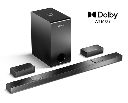 7.1.4 Soundbar with Dolby Atmos, 8" Wireless Subwoofers, Home Theater Surround Sound System Speakers, Sound Bar for TV