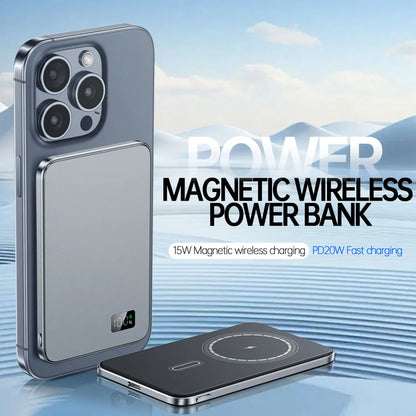 Ultra Thin Magsafe Power Bank, Magnetic Wireless Charger