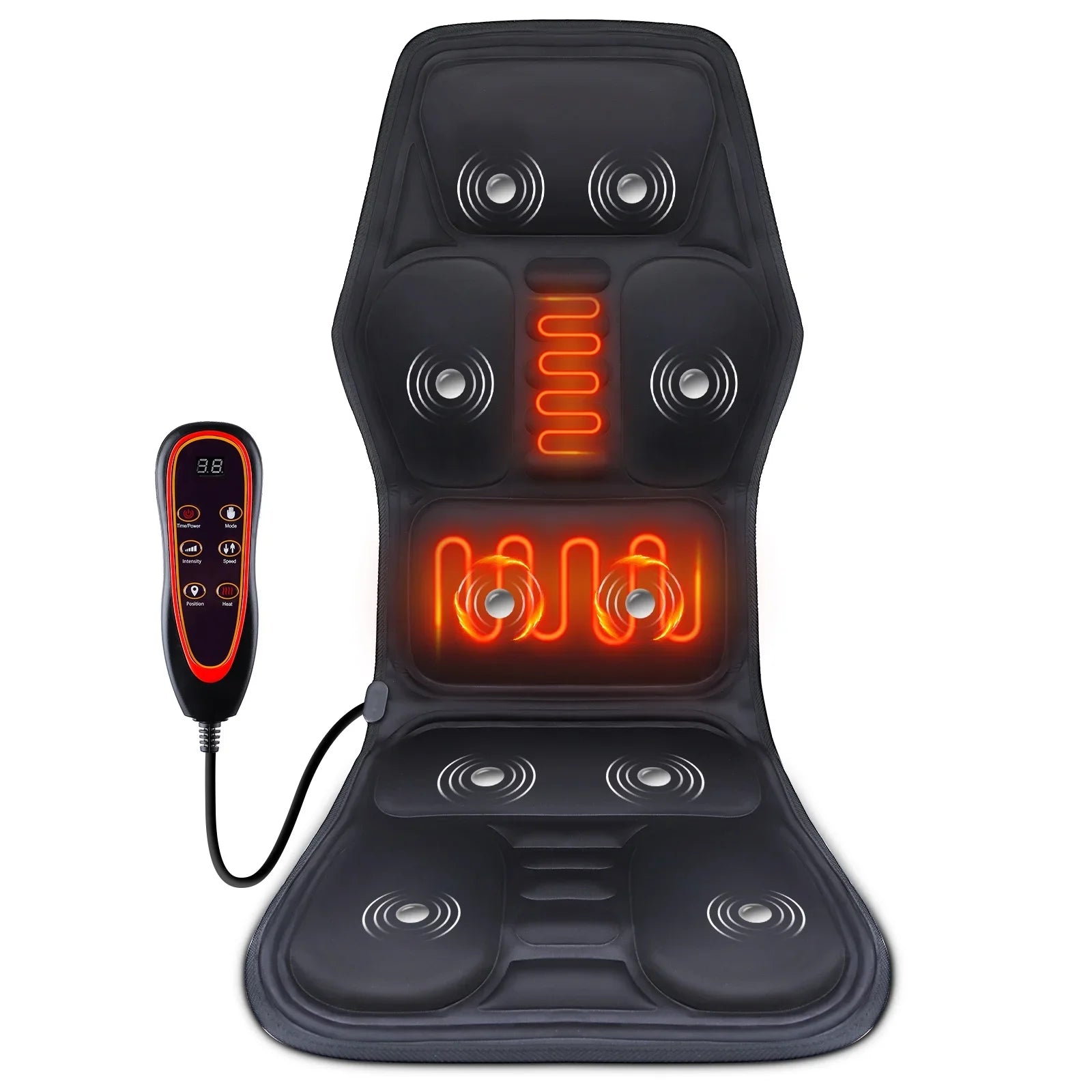 Electric Back Massager with Heat & Vibration Cushion