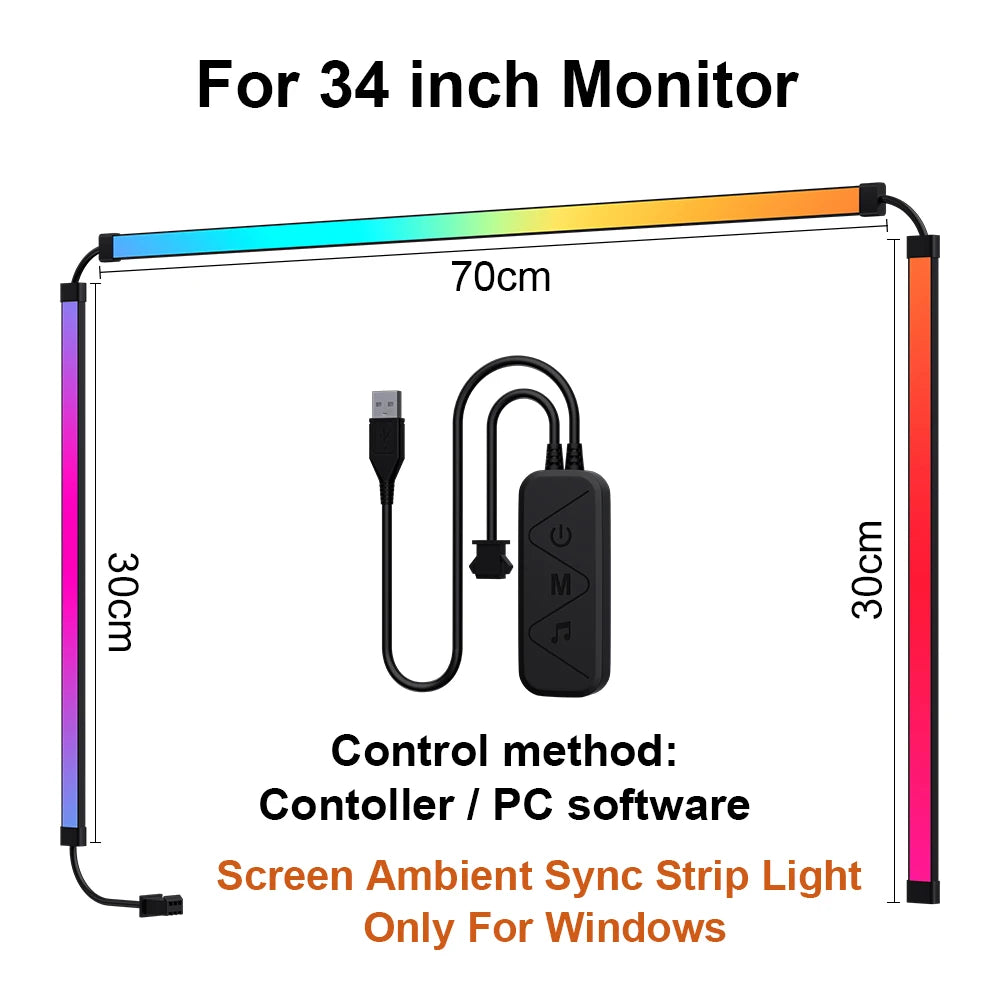 Smart RGB LED Backlight Strip for TV & PC Display