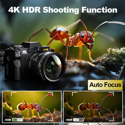 Compact 4K Digital Camera Vlogging & Photography