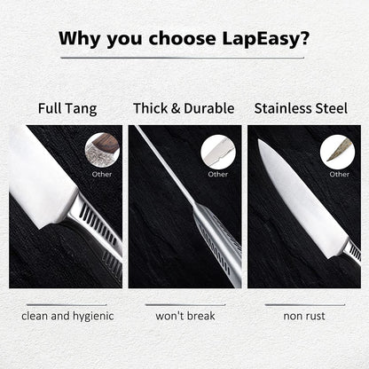 LapEasy 15-Piece Knife Set with Block & Sharpener