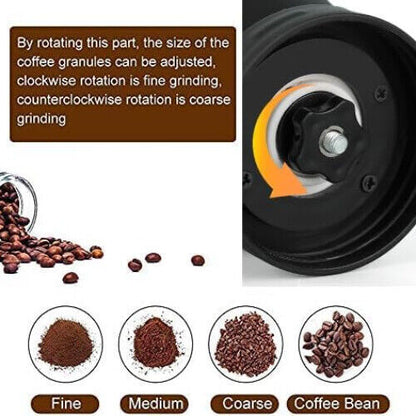 Manual Coffee Bean Grinder, Hand Crank Burr Grinder