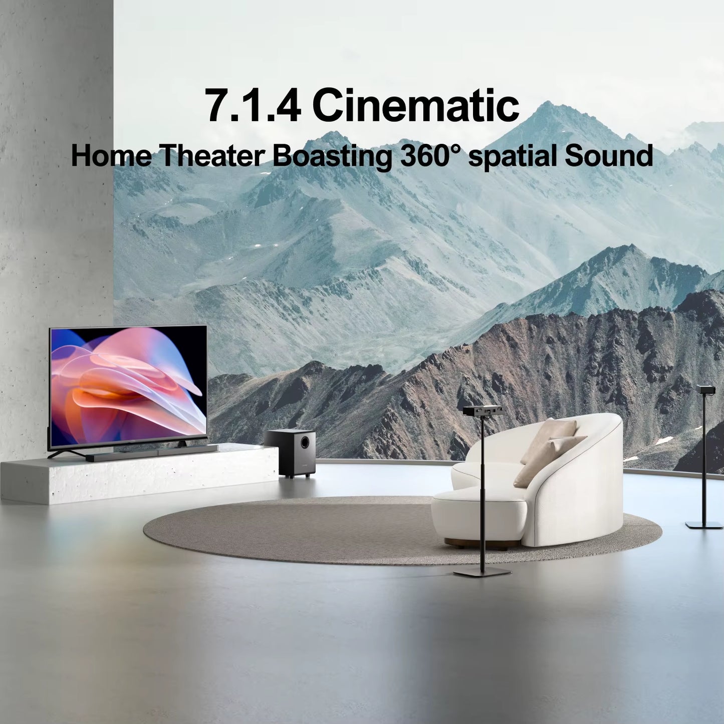 7.1.4 Soundbar with Dolby Atmos, 8" Wireless Subwoofers, Home Theater Surround Sound System Speakers, Sound Bar for TV